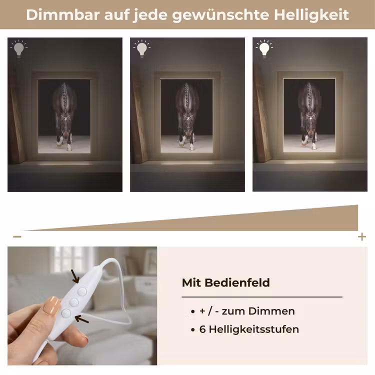 Paard - Modern - Portret Light Box met kabel (Tafellamp) klein -USP_dimbaarDE