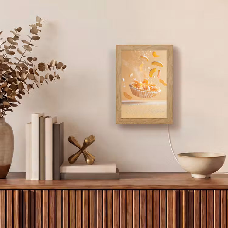 Peach - Eten - Taart - Oranje Light Box met kabel (Tafellamp) klein -sfeer2