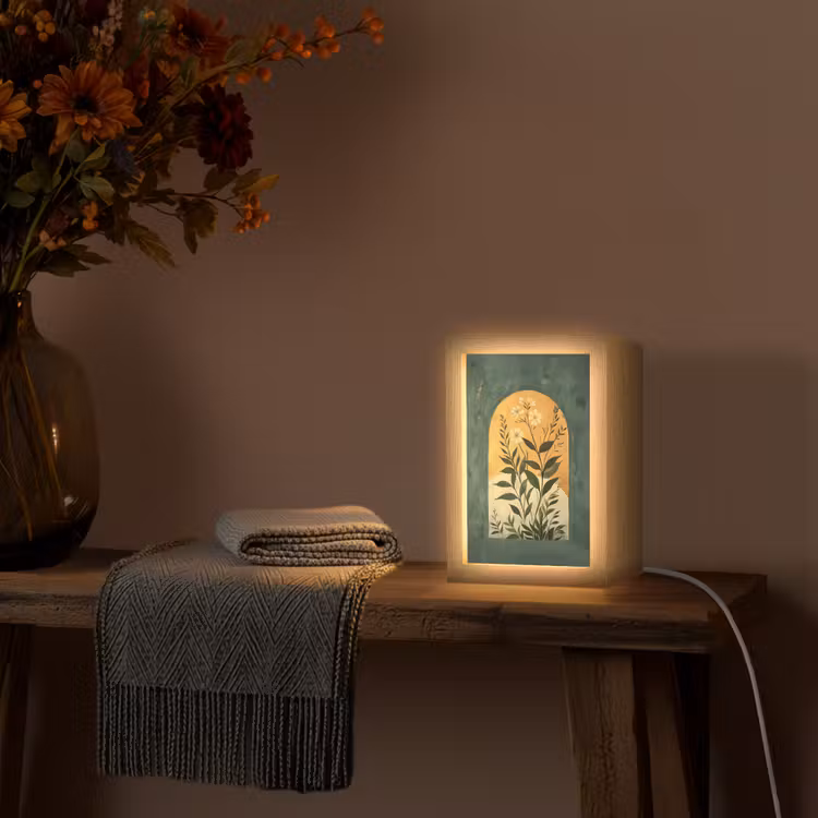 Plant - Bloemen - Wit Light Box met kabel (Tafellamp) klein -sfeer4