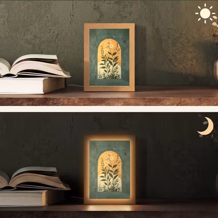Plant - Bloemen - Wit Light Box met kabel (Tafellamp) klein -sfeer3