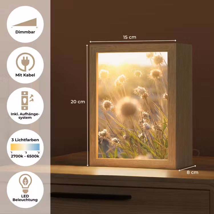 Planten - Natuur - Bloemen - Zon - Horizon Light Box met kabel (Tafellamp) klein -USP_DE
