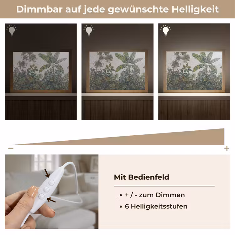 Planten - Tropisch - Mozaïek - Groen - Natuur Light Box met kabel (Tafellamp) klein -USP_dimbaarDE