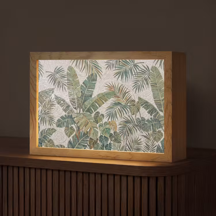 Planten - Tropisch - Mozaïek - Natuur - Groen Light Box met kabel (Tafellamp) klein -z3d_website