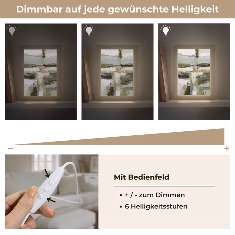 Penseelstreken - Groen - Abstract - Japandi Light Box met kabel (Tafellamp) klein -USP_dimbaarDE