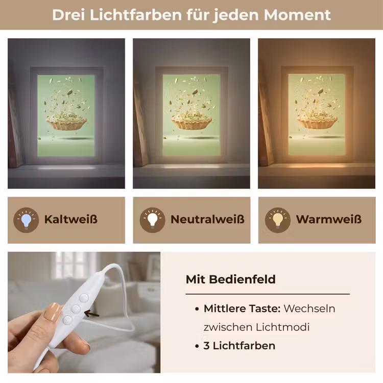 Pistache - Taart - Noten - Eten Light Box met kabel (Tafellamp) klein -USP_lichtkleurDE