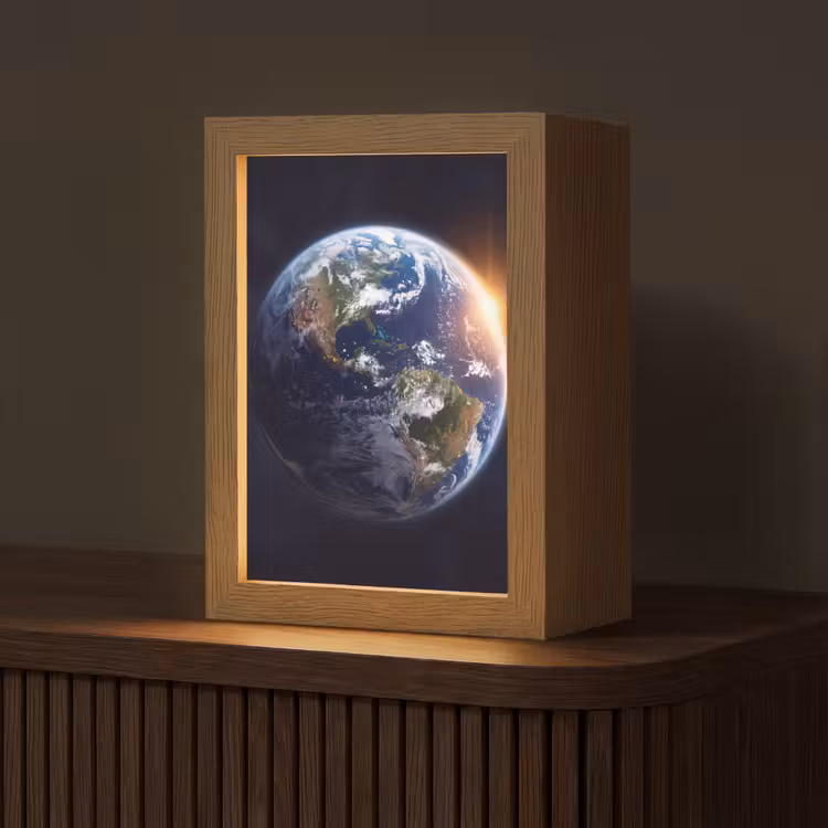 Tischlampe - Planet – Weltraum – Kosmos - Planeet - Ruimte - Kosmos Light Box met kabel (Tafellamp) klein