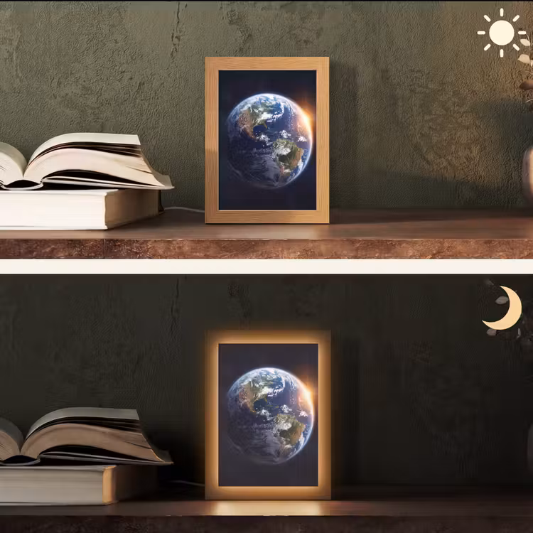 Tischlampe - Planet – Weltraum – Kosmos - Planeet - Ruimte - Kosmos Light Box met kabel (Tafellamp) klein