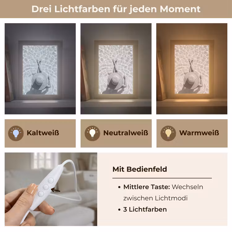 Zwembad - Hoed - Water - Zwart - Wit - Zomers Light Box met kabel (Tafellamp) klein -USP_lichtkleurDE