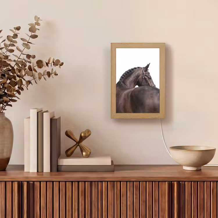 Portret - Paard - Elegant Light Box met kabel (Tafellamp) klein -sfeer2
