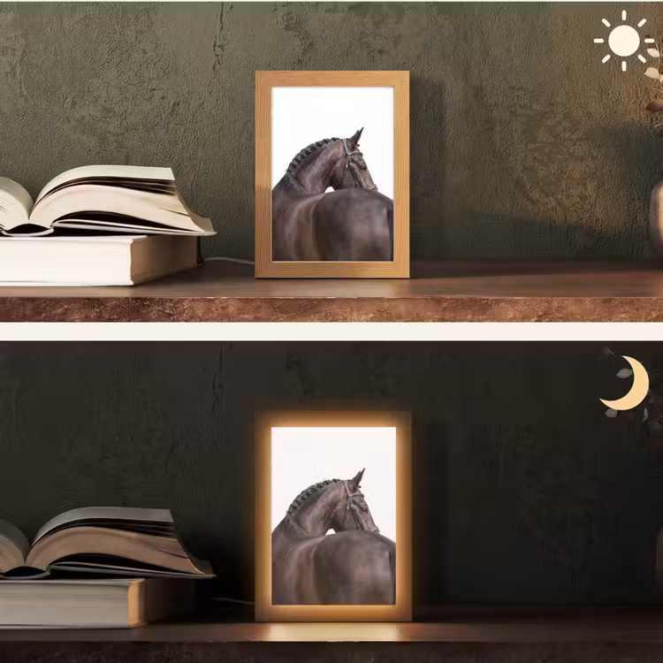 Portret - Paard - Elegant Light Box met kabel (Tafellamp) klein -sfeer3