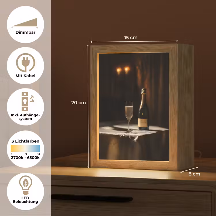 Prosecco - Bubbels - Sfeervol - Drank Light Box met kabel (Tafellamp) klein -USP_DE