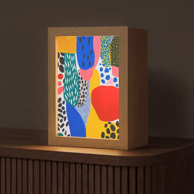 Stippen - Vormen - Modern - Kleuren Light Box met kabel (Tafellamp) klein -z3d_website