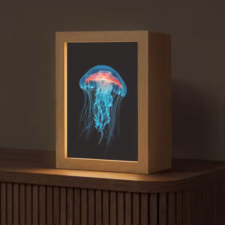 Kwal - Tentakels - Blauw - Licht Light Box met kabel (Tafellamp) klein -z3d_website