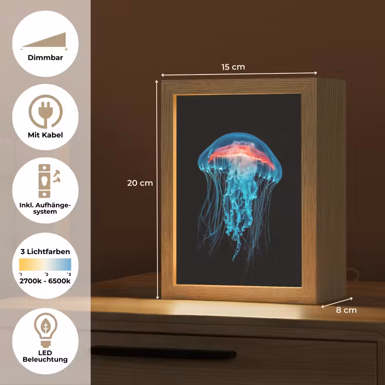 Kwal - Tentakels - Blauw - Licht Light Box met kabel (Tafellamp) klein -USP_DE