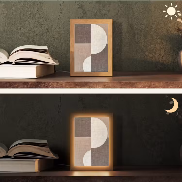 Raster - Halve cirkels - Contrast Light Box met kabel (Tafellamp) klein -sfeer3