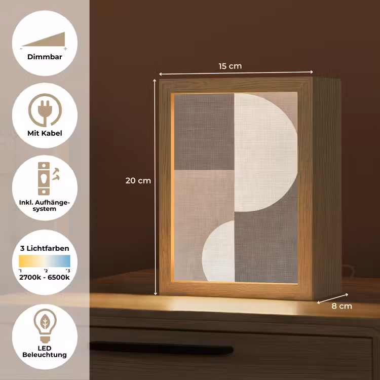 Raster - Halve cirkels - Contrast Light Box met kabel (Tafellamp) klein -USP_DE