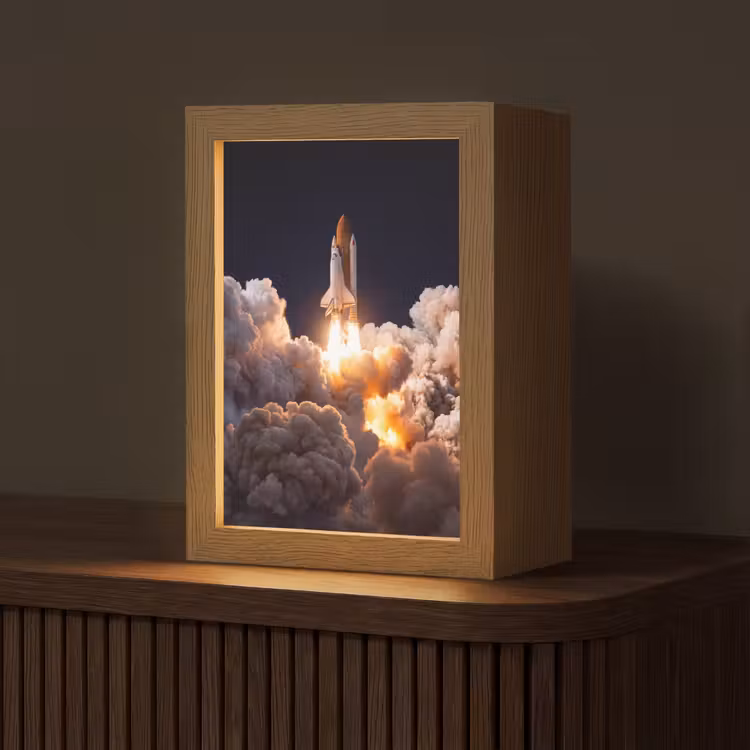 Tischlampe - Raumfahrzeug – Start – Sterne - Ruimtevaartuig - Lancering - Sterren Light Box met kabel (Tafellamp) klein
