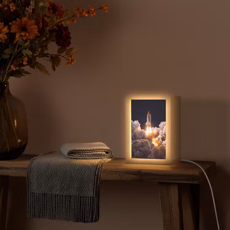 Tischlampe - Raumfahrzeug – Start – Sterne - Ruimtevaartuig - Lancering - Sterren Light Box met kabel (Tafellamp) klein