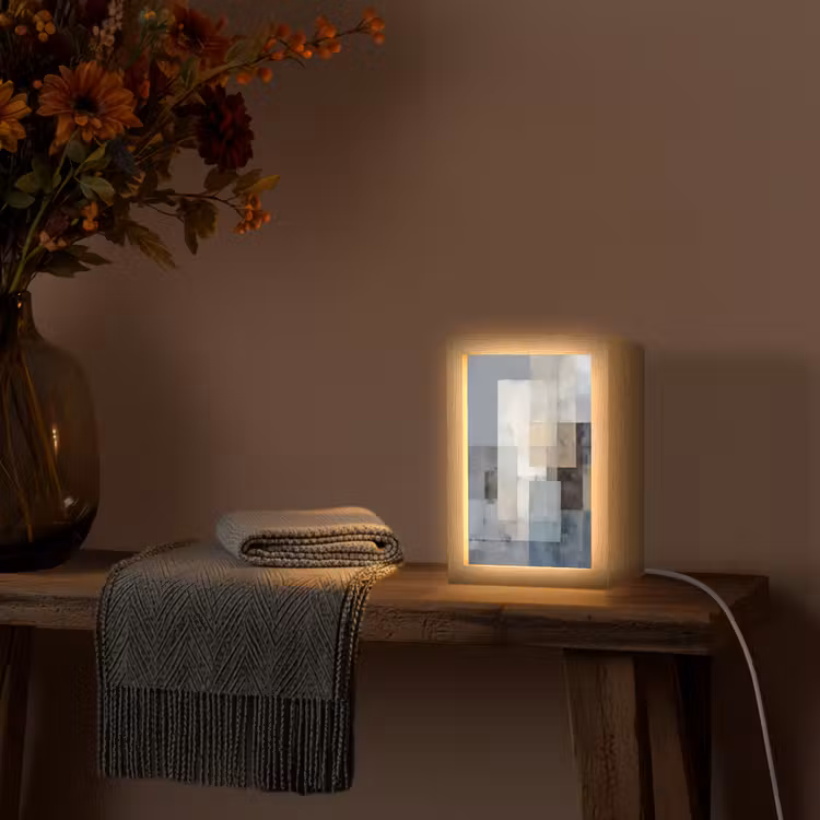 Rechthoeken - Abstract - Blauw Light Box met kabel (Tafellamp) klein -sfeer4