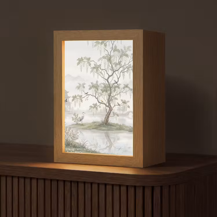 Reiger - Landschap - Groen Light Box met kabel (Tafellamp) klein -z3d_website