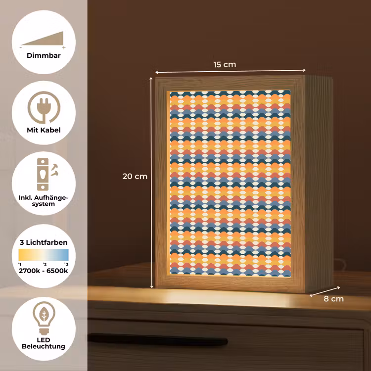 Retro - Disco - Golven Light Box met kabel (Tafellamp) klein 925 -USP_DE