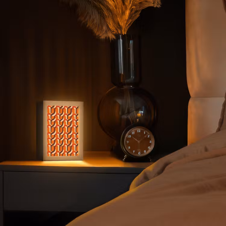 Retro - Modern - Kleurrijk Light Box met kabel (Tafellamp) klein 925 -sfeer1