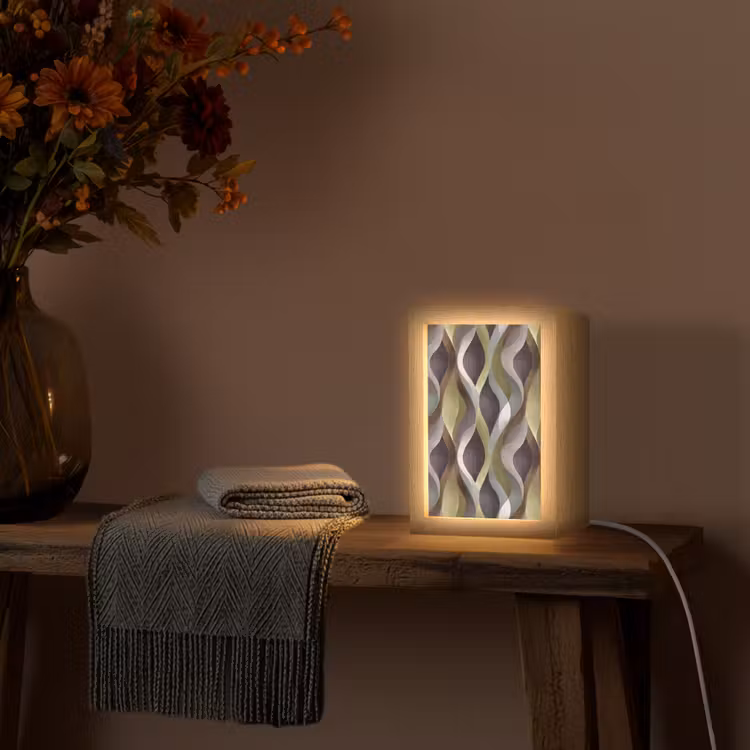 Retro - Banen - Kleurrijk Light Box met kabel (Tafellamp) klein 925 -sfeer4