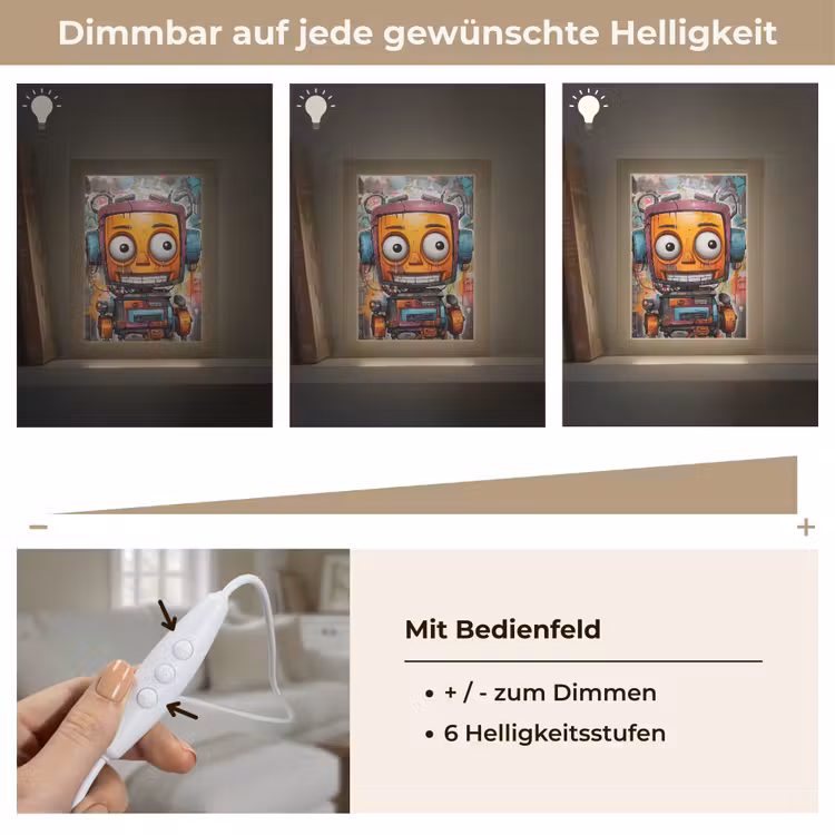 Robot - Graffiti - Oranje - Kleuren Light Box met kabel (Tafellamp) klein -USP_dimbaarDE