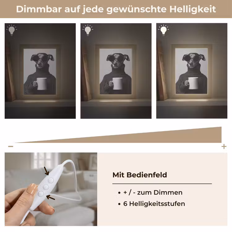 Coltrui - Hond - Bril - Mok Light Box met kabel (Tafellamp) klein -USP_dimbaarDE