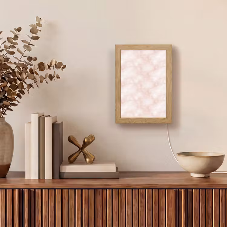 Roze - Marmer - Crème Light Box met kabel (Tafellamp) klein 925 -sfeer2