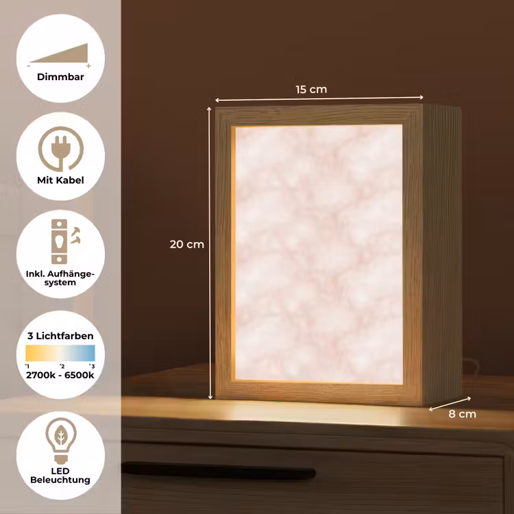 Roze - Marmer - Crème Light Box met kabel (Tafellamp) klein 925 -USP_DE
