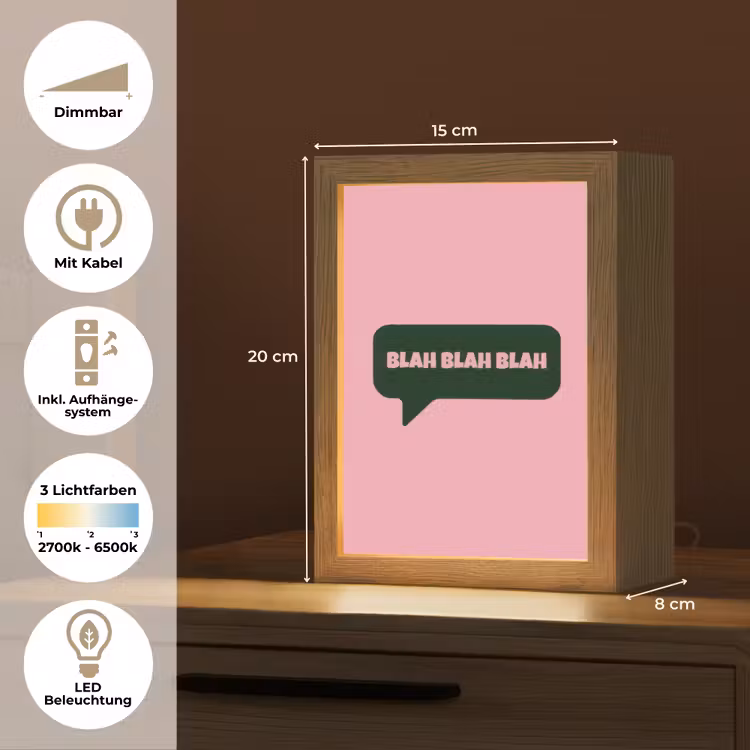 Roze - Tekstwolk - Groen - BLAH BLAH BLAH Light Box met kabel (Tafellamp) klein -USP_DE