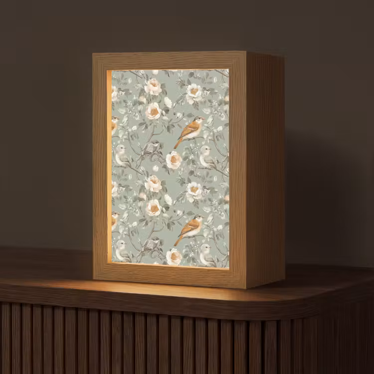 Roze - Vogels - Kleurrijk Light Box met kabel (Tafellamp) klein 925 -z3d_website