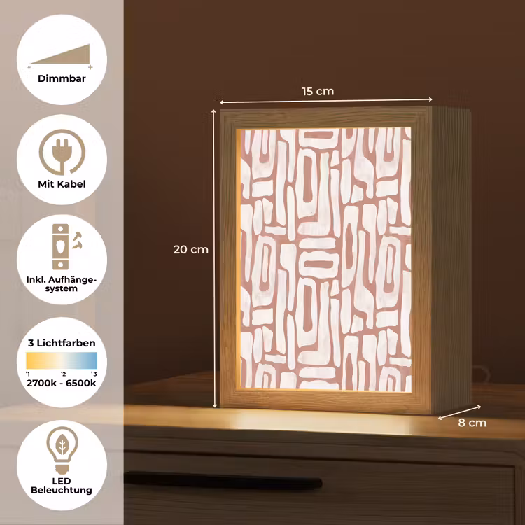 Roze - Wit - Organisch Light Box met kabel (Tafellamp) klein 925 -USP_DE