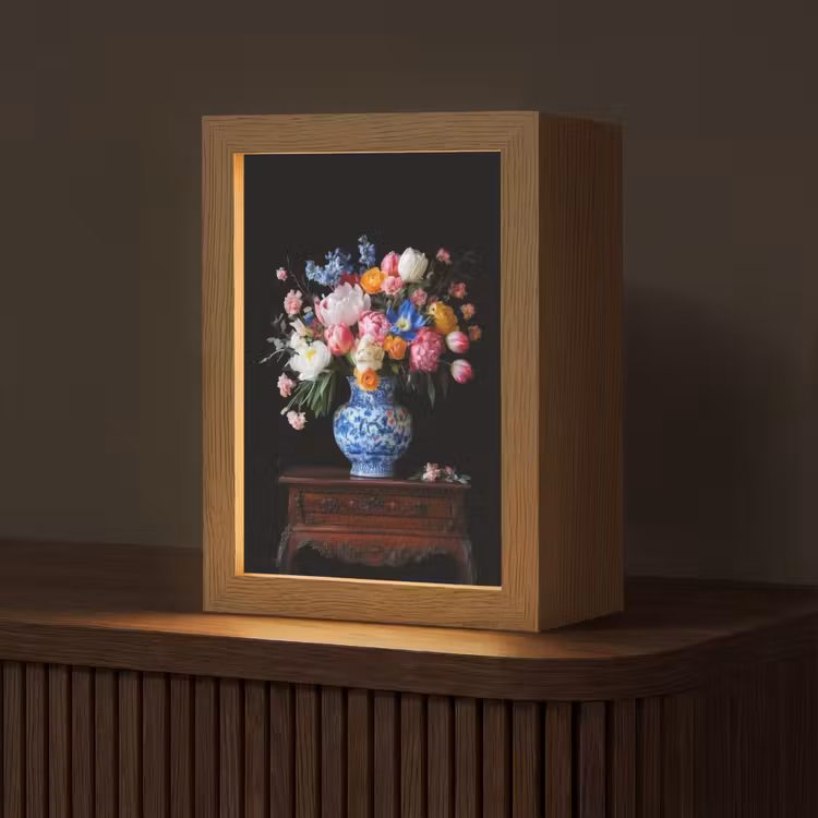 Rozen - Bloemen - Vaas - Boeket Light Box met kabel (Tafellamp) klein -z3d_website