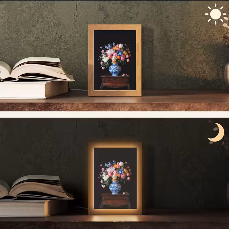 Rozen - Bloemen - Vaas - Boeket Light Box met kabel (Tafellamp) klein -sfeer3