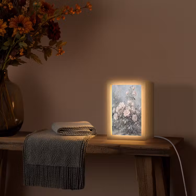 Rozen - Illustratie - Roze Light Box met kabel (Tafellamp) klein -sfeer4