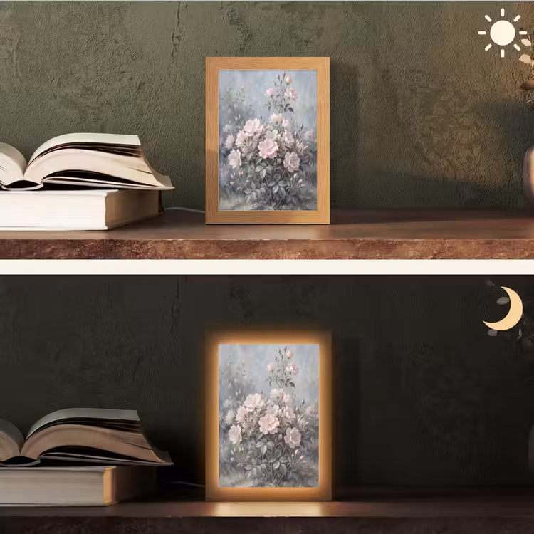Rozen - Illustratie - Roze Light Box met kabel (Tafellamp) klein -sfeer3