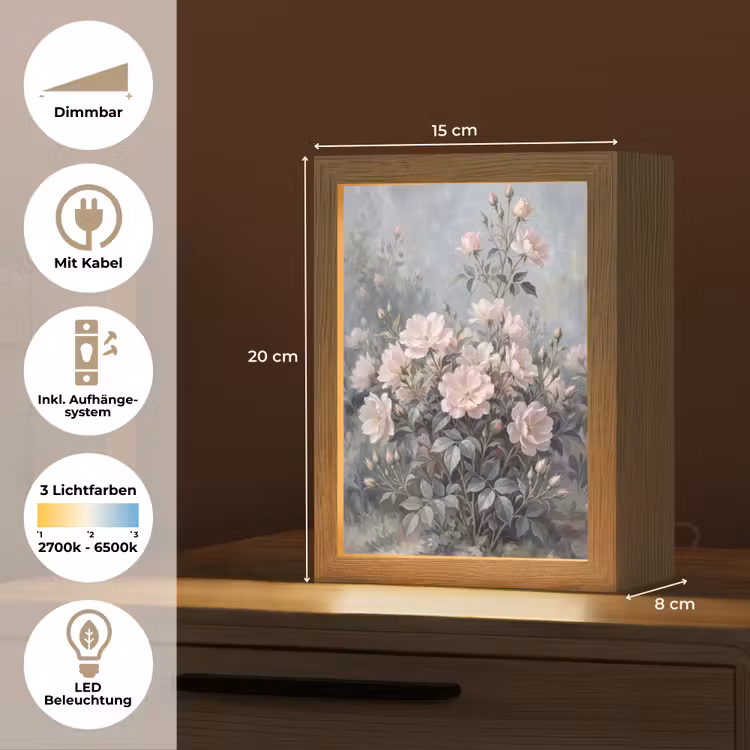 Rozen - Illustratie - Roze Light Box met kabel (Tafellamp) klein -USP_DE