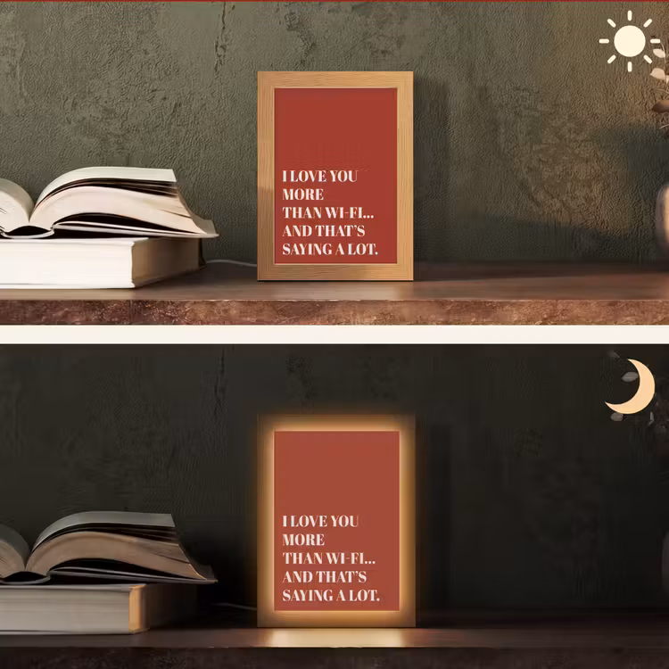 Rood - Quote - Liefde Light Box met kabel (Tafellamp) klein -sfeer3