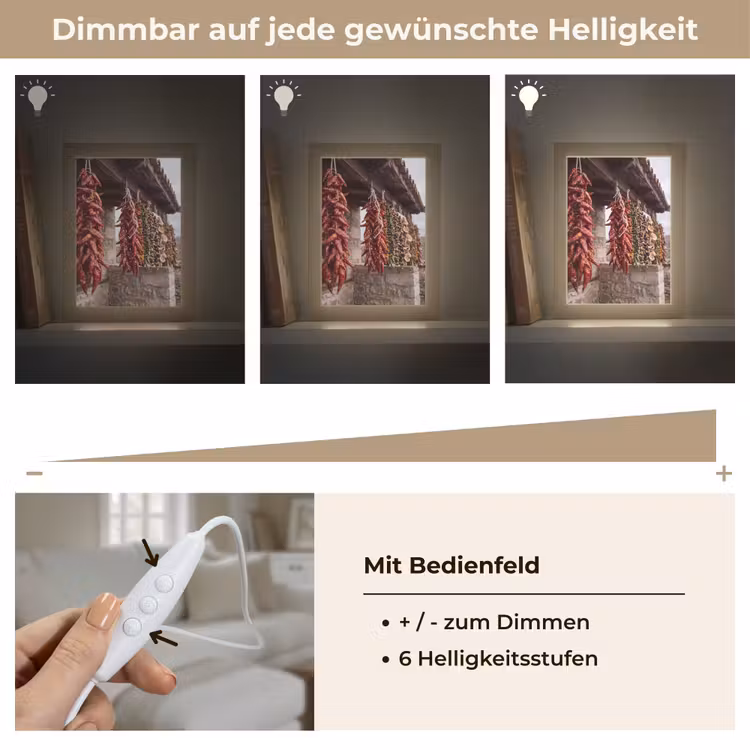 Tischlampe - Rote Chilischoten – Essen - Rode pepers - Eten Light Box met kabel (Tafellamp) klein