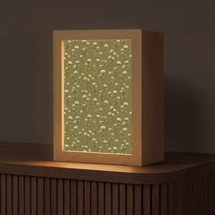 Landelijk - Bloemen - Groen Light Box met kabel (Tafellamp) klein 925 -z3d_website