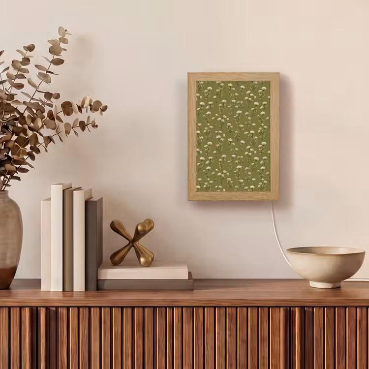 Landelijk - Bloemen - Groen Light Box met kabel (Tafellamp) klein 925 -sfeer2
