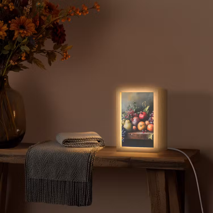 Rustiek - Stilleven - Fruit Light Box met kabel (Tafellamp) klein -sfeer4