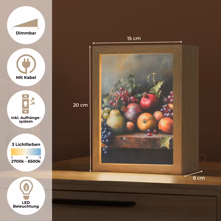 Rustiek - Stilleven - Fruit Light Box met kabel (Tafellamp) klein -USP_DE
