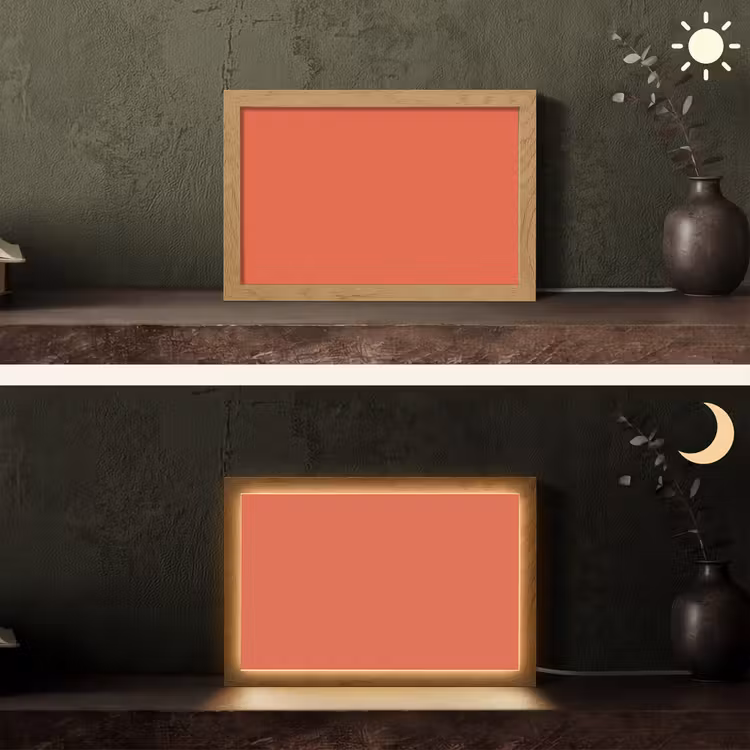 Rustic - Clay - Oranje Light Box met kabel (Tafellamp) klein 924 -sfeer3