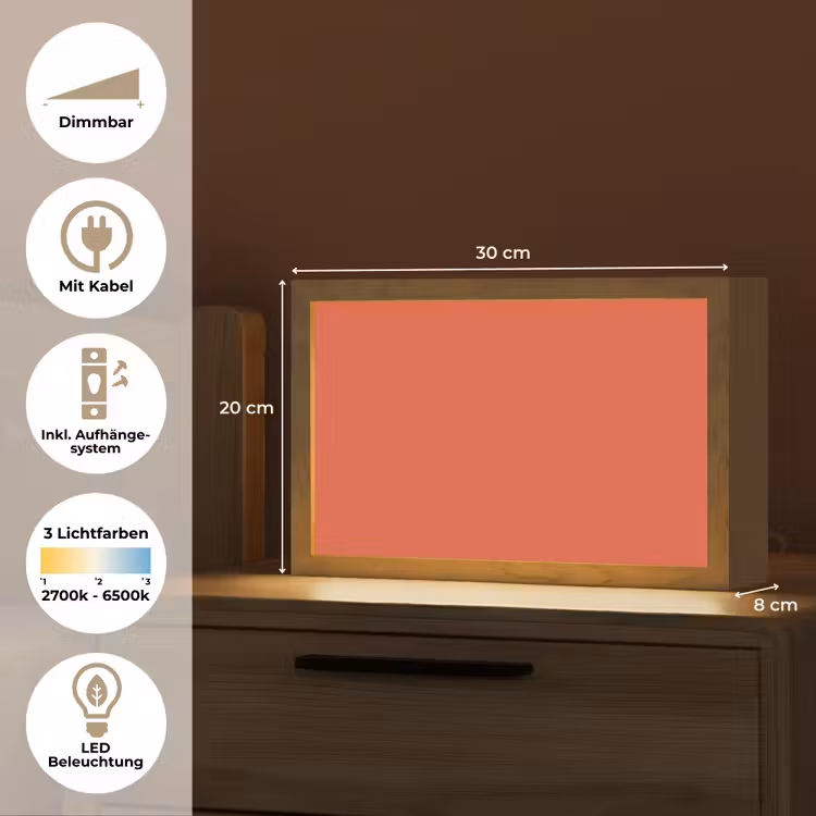 Rustic - Clay - Oranje Light Box met kabel (Tafellamp) klein 924 -USP_DE