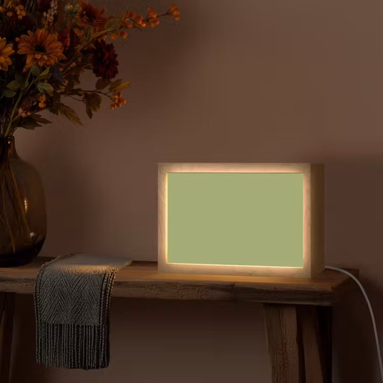 Sage - Green - Groen Light Box met kabel (Tafellamp) klein 924 -sfeer4