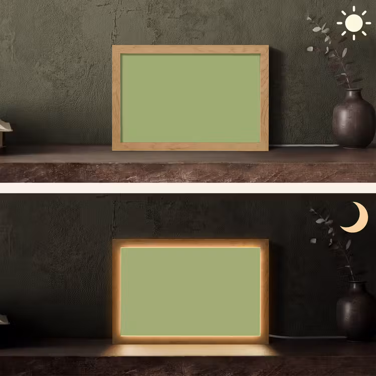 Sage - Green - Groen Light Box met kabel (Tafellamp) klein 924 -sfeer3