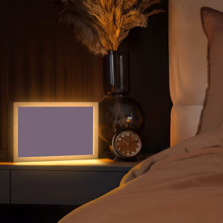 Velvet - Aubergine - Paars Light Box met kabel (Tafellamp) klein 924 -sfeer1
